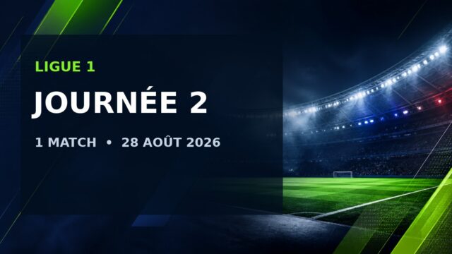 Ligue 1 – Journée 2 : 1 match – 28 août 2026
