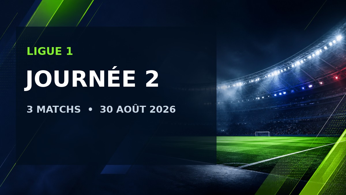 Ligue 1 – Journée 2 : 3 matchs – 30 août 2026