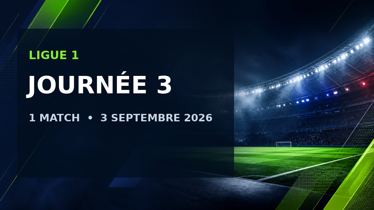 Ligue 1 – Journée 3 : 1 match – 3 septembre 2026