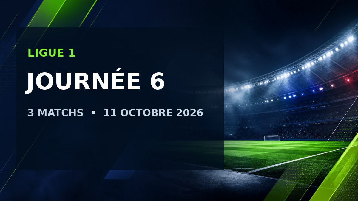 Ligue 1 – Journée 6 : 3 matchs – 11 octobre 2026