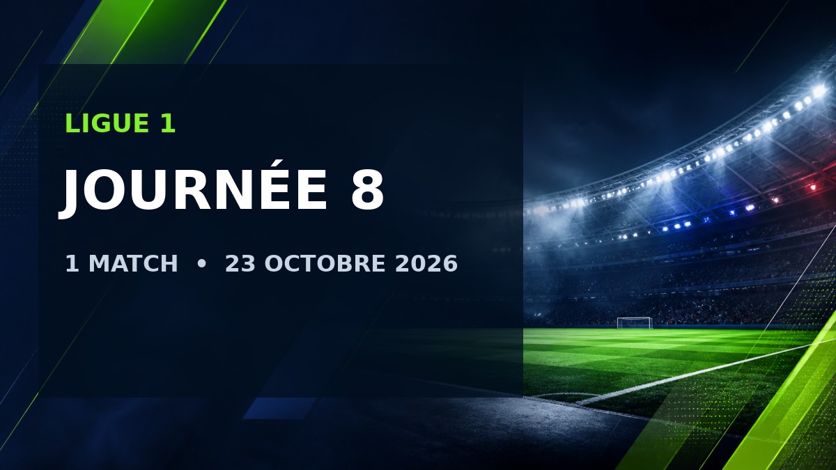 Ligue 1 – Journée 8 : 1 match – 23 octobre 2026