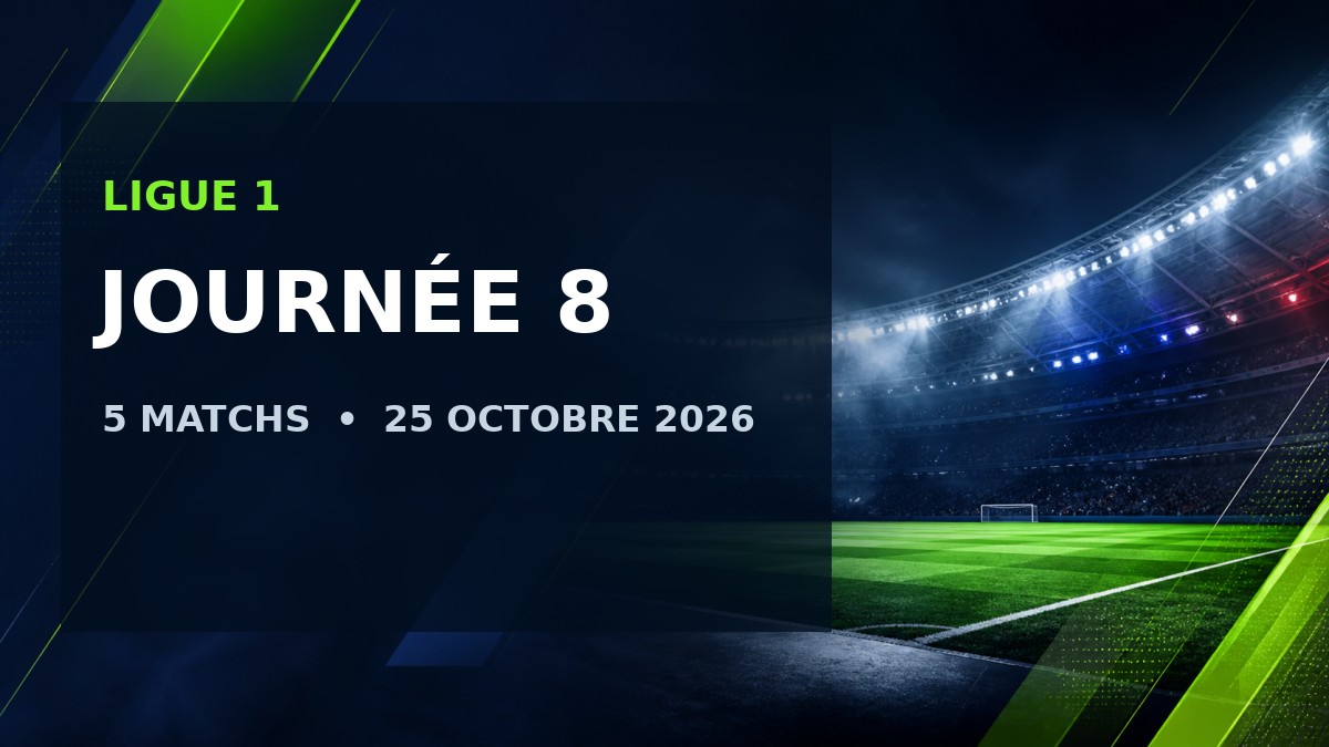 Ligue 1 – Journée 8 : 5 matchs – 25 octobre 2026